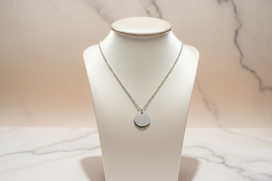 15mm Disc Necklace - Silver