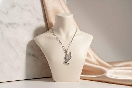 Silver Dancer Necklace - Elegant background