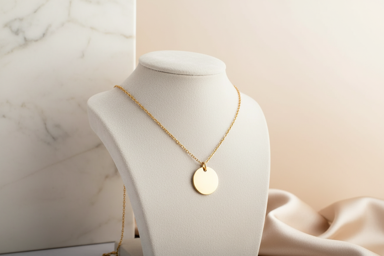 15mm Disc Necklace - Gold
