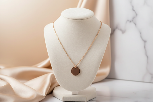 15mm Disc Necklace - Rose Gold