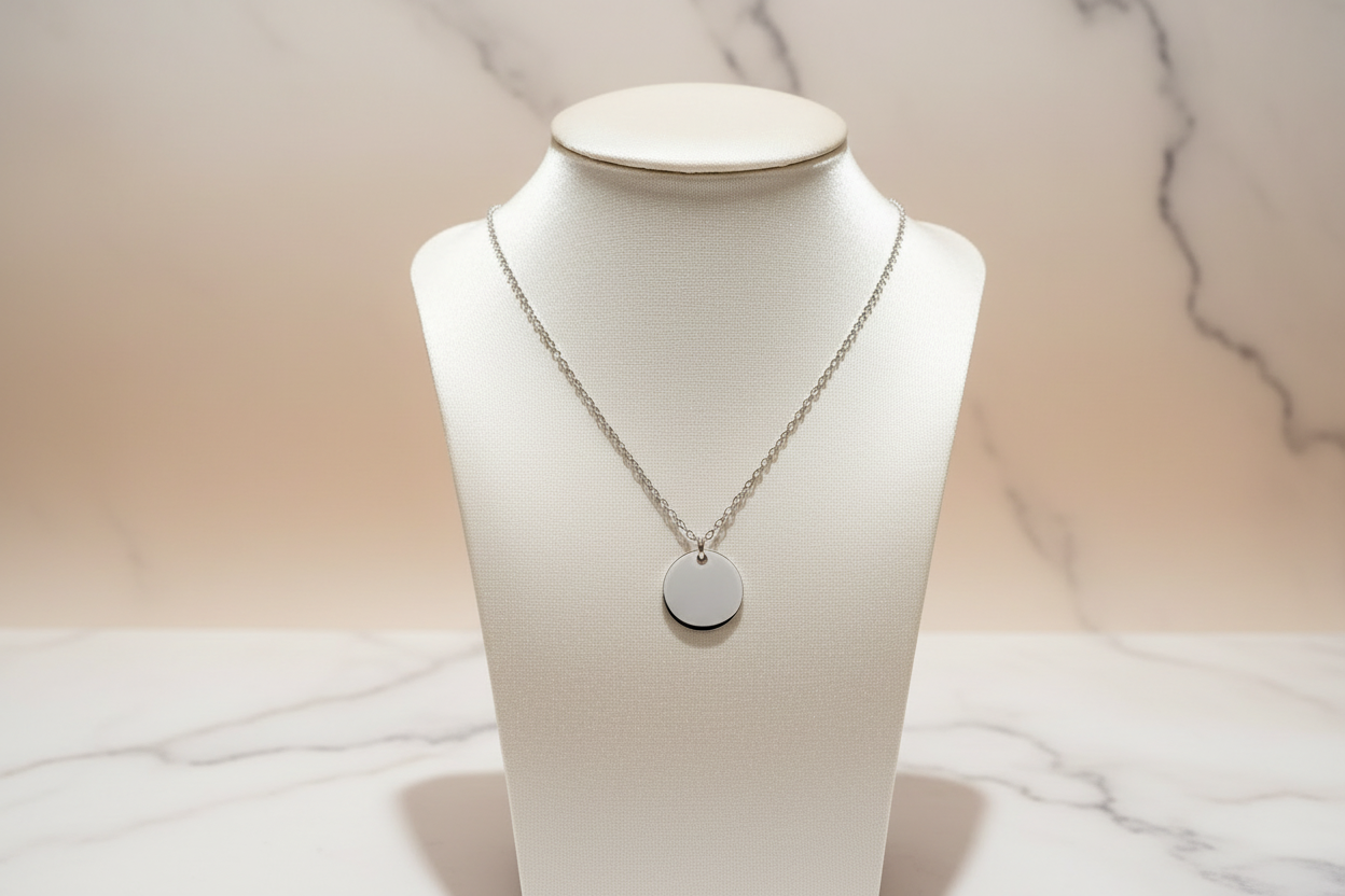 15mm Disc Necklace - Silver