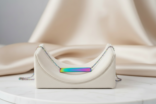 Medium Horizontal Bar - Full Rainbow (Chain + Pendant)